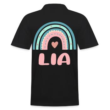 Lia Name Regenbogen Baby - Männer Poloshirt - Schwarz - Hinten - Kai (181cm)
