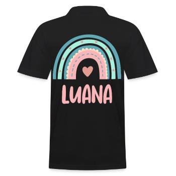 Luana Name Regenbogen Baby - Männer Poloshirt - Schwarz - Hinten - Kai (181cm)