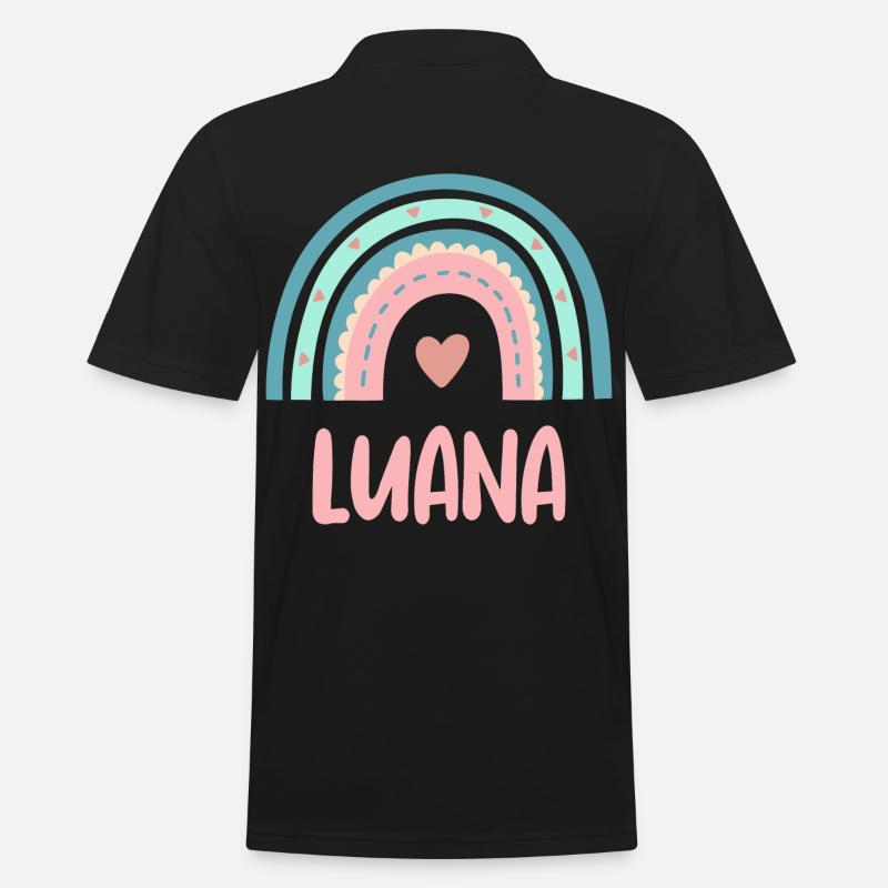Luana Name Regenbogen Baby - Männer Poloshirt - Schwarz