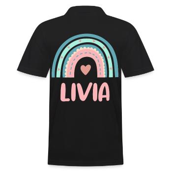 Livia Name Regenbogen Baby - Männer Poloshirt - Schwarz - Hinten - Kai (181cm)