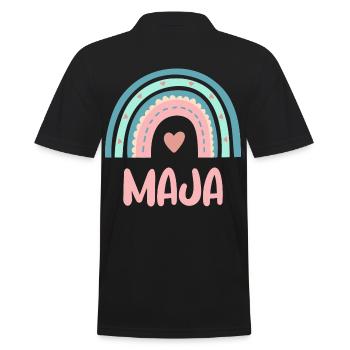 Maja Name Regenbogen Baby - Männer Poloshirt - Schwarz - Hinten - Kai (181cm)