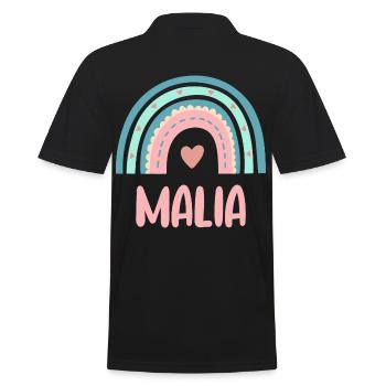 Malia Name Regenbogen Baby - Männer Poloshirt - Schwarz - Hinten - Kai (181cm)