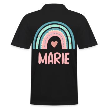Marie Name Rainbow Baby - Men's Polo Shirt - black - Back - Kai (181cm)