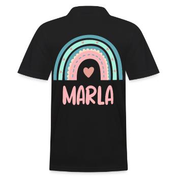Marla Name Regenbogen Baby - Männer Poloshirt - Schwarz - Hinten - Kai (181cm)