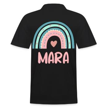 Mara Name Regenbogen Baby - Männer Poloshirt - Schwarz - Hinten - Kai (181cm)