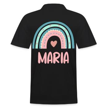 Maria Name Regenbogen Baby - Männer Poloshirt - Schwarz - Hinten - Kai (181cm)