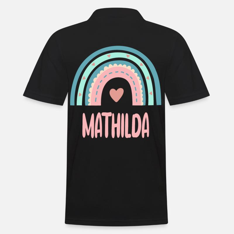 Mathilda Name Regenbogen Baby - Männer Poloshirt - Schwarz