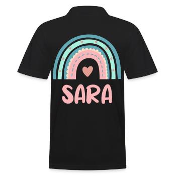 Sara Name Regenbogen Baby - Männer Poloshirt - Schwarz - Hinten - Kai (181cm)