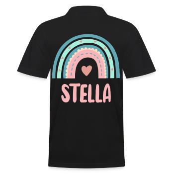 Stella Name Rainbow Baby - Men's Polo Shirt - black - Back - Kai (181cm)