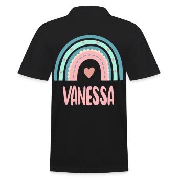 Vanessa Name Rainbow Baby - Men's Polo Shirt - black - Back - Kai (181cm)