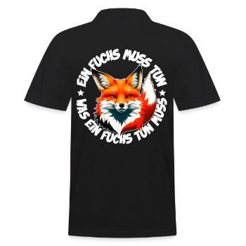 Ein Fuchs muss tun was ein Fuchs tun muss - Männer Poloshirt - Schwarz - Hinten - Kai (181cm)