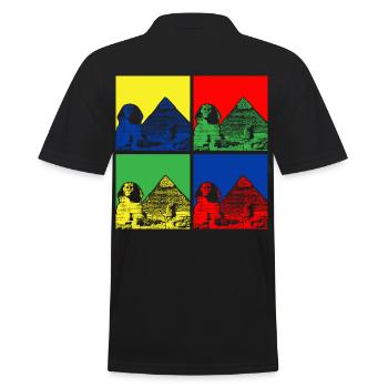 Egyptian Legacy Pop Art Sphinx Pyramids - Men's Polo Shirt - black - Back - Kai (181cm)