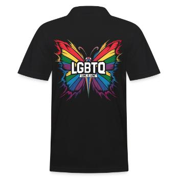 L’amour LGBTQ est l’amour papillon - Polo Homme - noir - Dos - Kai (181cm)