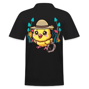 animaux mignons poussin wild west enfants enfant - Polo Homme - noir - Dos - Kai (181cm)