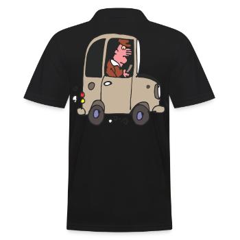 Caricature de conducteur de voiture - Polo Homme - noir - Dos - Kai (181cm)