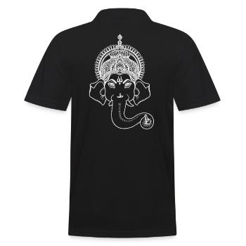 Ganesha Indian God - Men's Polo Shirt - black - Back - Kai (181cm)