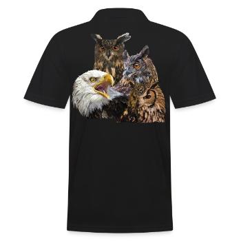 Greifvögel - Männer Poloshirt - Schwarz - Hinten - Kai (181cm)