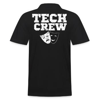Tech Crew Sound Theater Uniform Musical Studio - Men's Polo Shirt - black - Back - Kai (181cm)