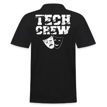 Tech Crew Sound Theater Uniform Musical Studio - Men's Polo Shirt - black - Back - Kai (181cm)