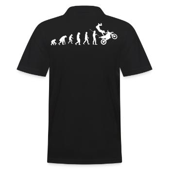 Motocross evolution - Männer Poloshirt - Schwarz - Hinten - Kai (181cm)