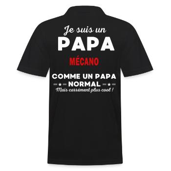 Je suis un Papa MÉCANO - Polo Homme - noir - Dos - Kai (181cm)