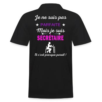 Je ne suis pas parfaite je suis Secrétaire - Polo Homme - noir - Dos - Kai (181cm)