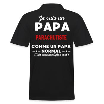 Je suis un Papa PARACHUTISTE - Polo Homme - noir - Dos - Kai (181cm)