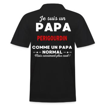 Je suis un Papa PERIGOURDIN - Polo Homme - noir - Dos - Kai (181cm)