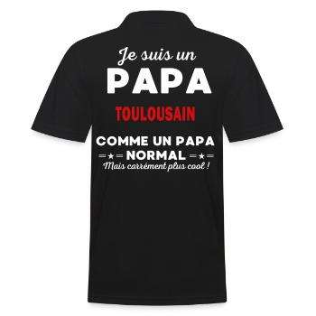 Je suis un Papa TOULOUSAIN - Polo Homme - noir - Dos - Kai (181cm)