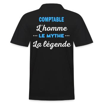 COMPTABLE homme mythe légende - Polo Homme - noir - Dos - Kai (181cm)