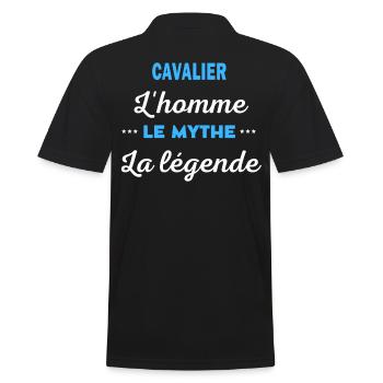 CAVALIER homme mythe légende - Polo Homme - noir - Dos - Kai (181cm)