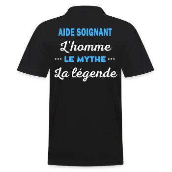 AIDE SOIGNANT homme mythe légende - Polo Homme - noir - Dos - Kai (181cm)
