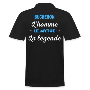 BÛCHERON homme mythe légende - Polo Homme - noir - Dos - Kai (181cm)