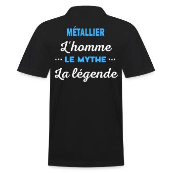 MÉTALLIER homme mythe légende - Polo Homme - noir - Dos - Kai (181cm)
