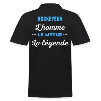 HOCKEYEUR homme mythe légende - Polo Homme - noir - Dos - Kai (181cm)