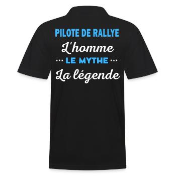 PILOTE DE RALLYE homme mythe légende - Polo Homme - noir - Dos - Kai (181cm)