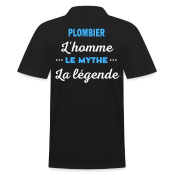 PLOMBIER homme mythe légende - Polo Homme - noir - Dos - Kai (181cm)