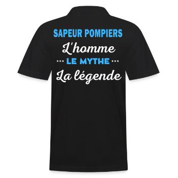 SAPEUR POMPIERS homme mythe légende - Polo Homme - noir - Dos - Kai (181cm)