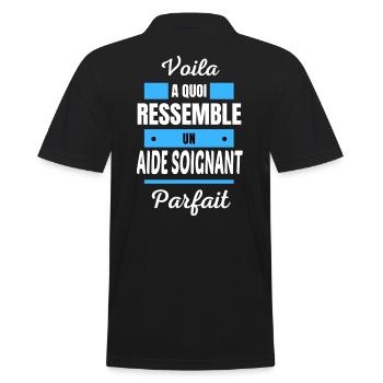 Voila a quoi ressemble un AIDE SOIGNANT parfait - Polo Homme - noir - Dos - Kai (181cm)