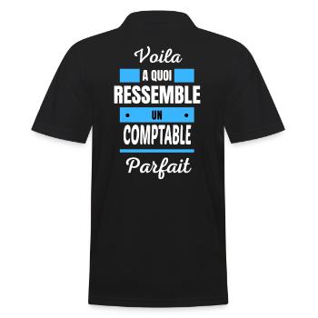 Voila a quoi ressemble un COMPTABLE parfait - Polo Homme - noir - Dos - Kai (181cm)