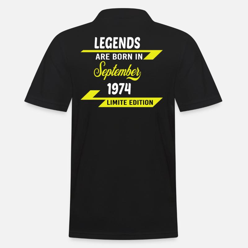 LEGENDS ARE BORN IN 1974 GEBURTSTAGSGESCHENK - Männer Poloshirt - Schwarz