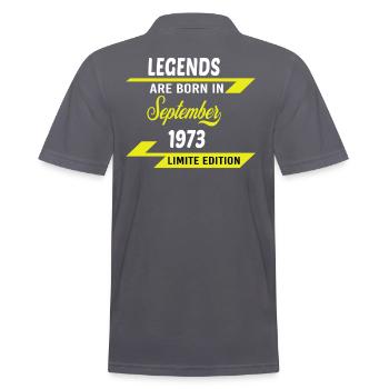 LEGENDS ARE BORN IN 1973 BIRTHDAY GIFT - Men's Polo Shirt - charcoal grey - Back - Nico (186cm)
