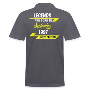 LEGENDS ARE BORN IN 1997 BIRTHDAY GIFT - Men's Polo Shirt - charcoal grey - Back - Nico (186cm)