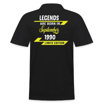 LEGENDS ARE BORN IN 1990 GEBURTSTAGSGESCHENK - Männer Poloshirt - Schwarz - Hinten - Kai (181cm)