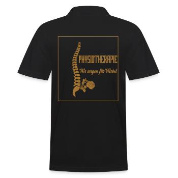 Physiotherapie, Wir sorgen für Wirbel, Praxis Rose - Männer Poloshirt - Schwarz - Hinten - Kai (181cm)