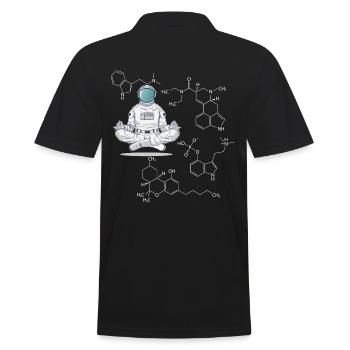 Astronaut Rauschgift Raumfahrt Psychonaut Space - Männer Poloshirt - Schwarz - Hinten - Kai (181cm)