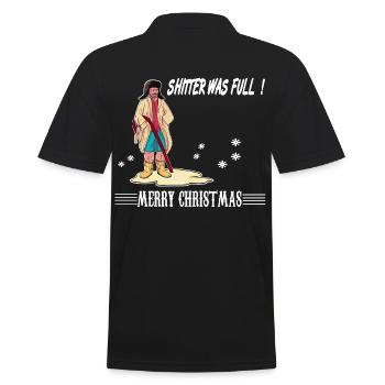 Frohe Weihnachten Schöne Bescherung, Klo war voll - Männer Poloshirt - Schwarz - Hinten - Kai (181cm)