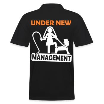 JGA - Under new management - Bachelors - Men's Polo Shirt - black - Back - Kai (181cm)