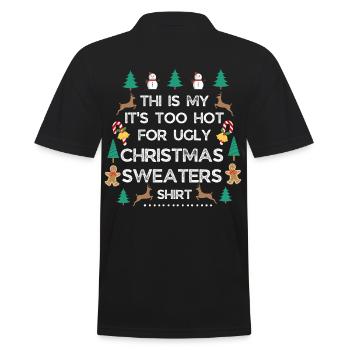 Weihnachtspullover - Männer Poloshirt - Schwarz - Hinten - Kai (181cm)