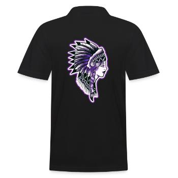 Gesicht altmodisches indisches Profil - Männer Poloshirt - Schwarz - Hinten - Kai (181cm)